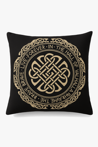 housse de coussin viking amulet motif géométrique noir et blanc