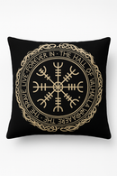 housse de coussin viking amulet motif géométrique noir et blanc