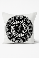 housse de coussin viking amulet motif géométrique noir et blanc