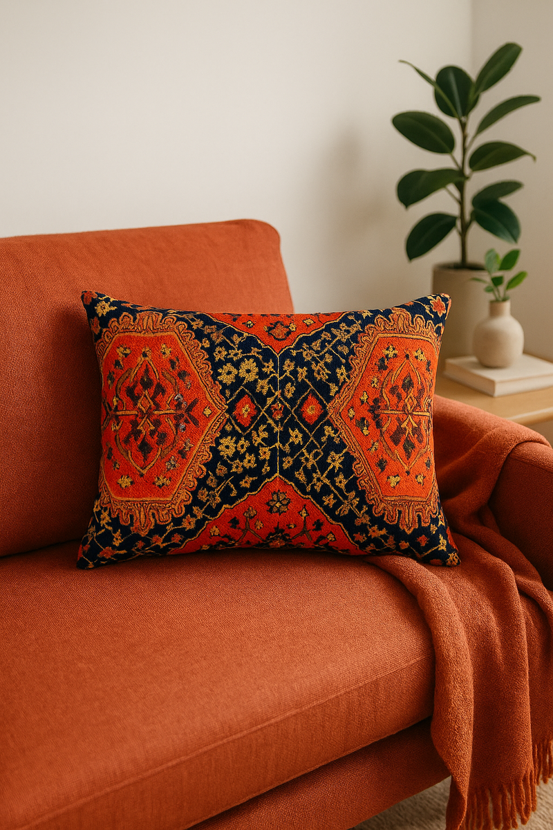 housse de coussin vintage à motif mandala pour canapé ou lit