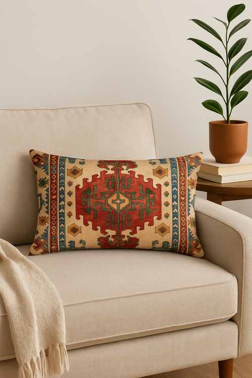 housse de coussin vintage à motif mandala pour canapé ou lit