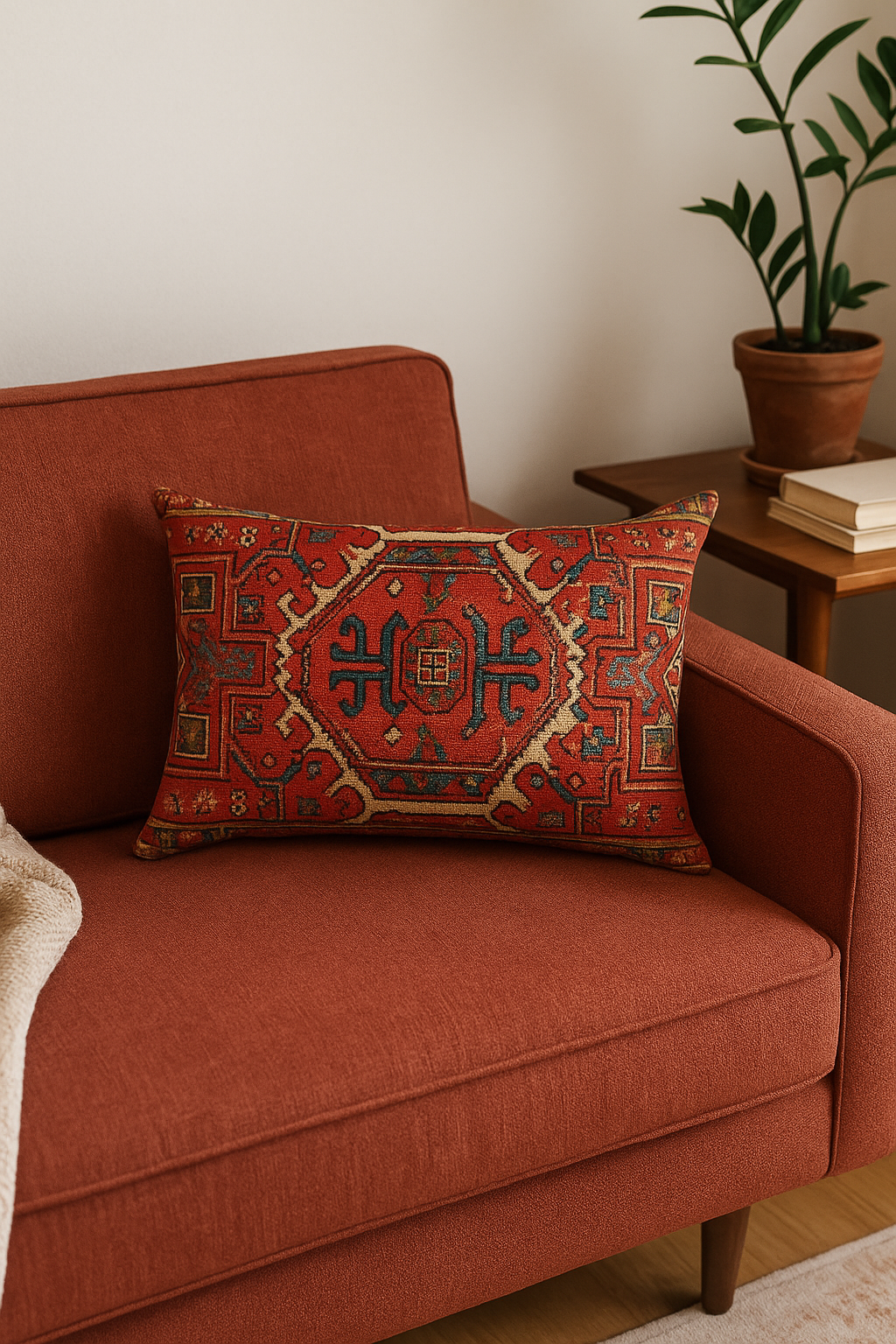 housse de coussin vintage à motif mandala pour canapé ou lit - vue 2 sur 2