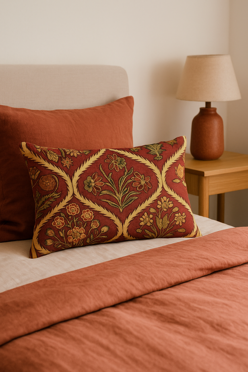 housse de coussin vintage à motif mandala pour déco intérieure