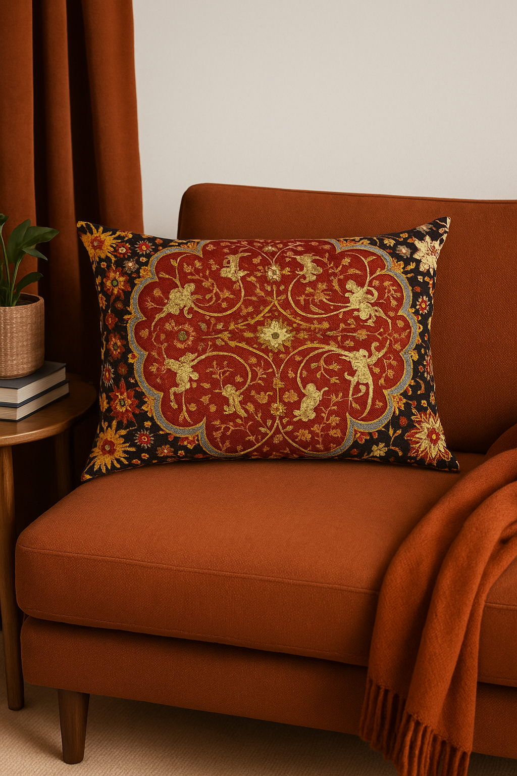 housse de coussin vintage à motif mandala pour déco intérieure - vue 2 sur 2