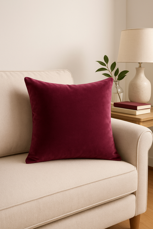 housses de coussin en velours unies pour décoration intérieure - vue 2 sur 2