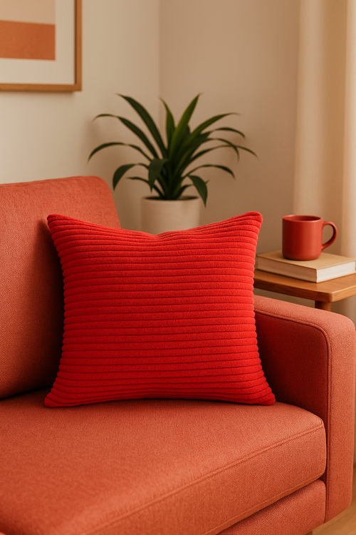 housses de coussin rayées en velours côtelé 30x50cm et 50x70cm
