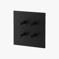 Interrupteur quadruple 4 voies en acier noir mat