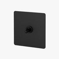 Interrupteur simple 1 voie en acier noir mat bords arrondis