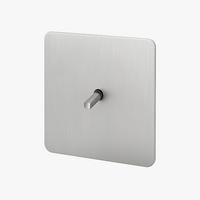 Interrupteur simple 1 voie intermédiaire switch en acier gris clair brossé bords arrondis