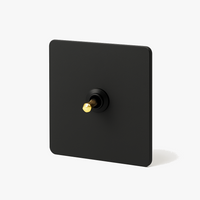 Interrupteur simple 1 voie intermédiaire switch en acier noir mat et doré bords arrondis