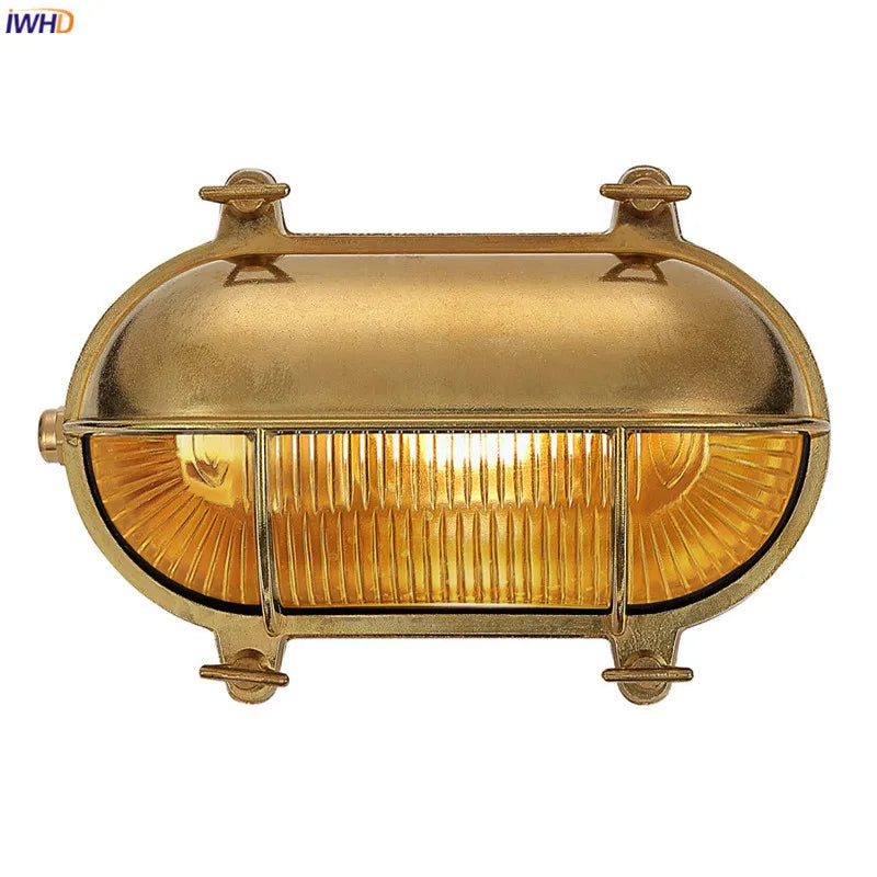 applique murale nordique cuivre Vintage en verre extérieur IP44 LED étanche salle de bain miroir escalier lumière Loft Style Wandlamp