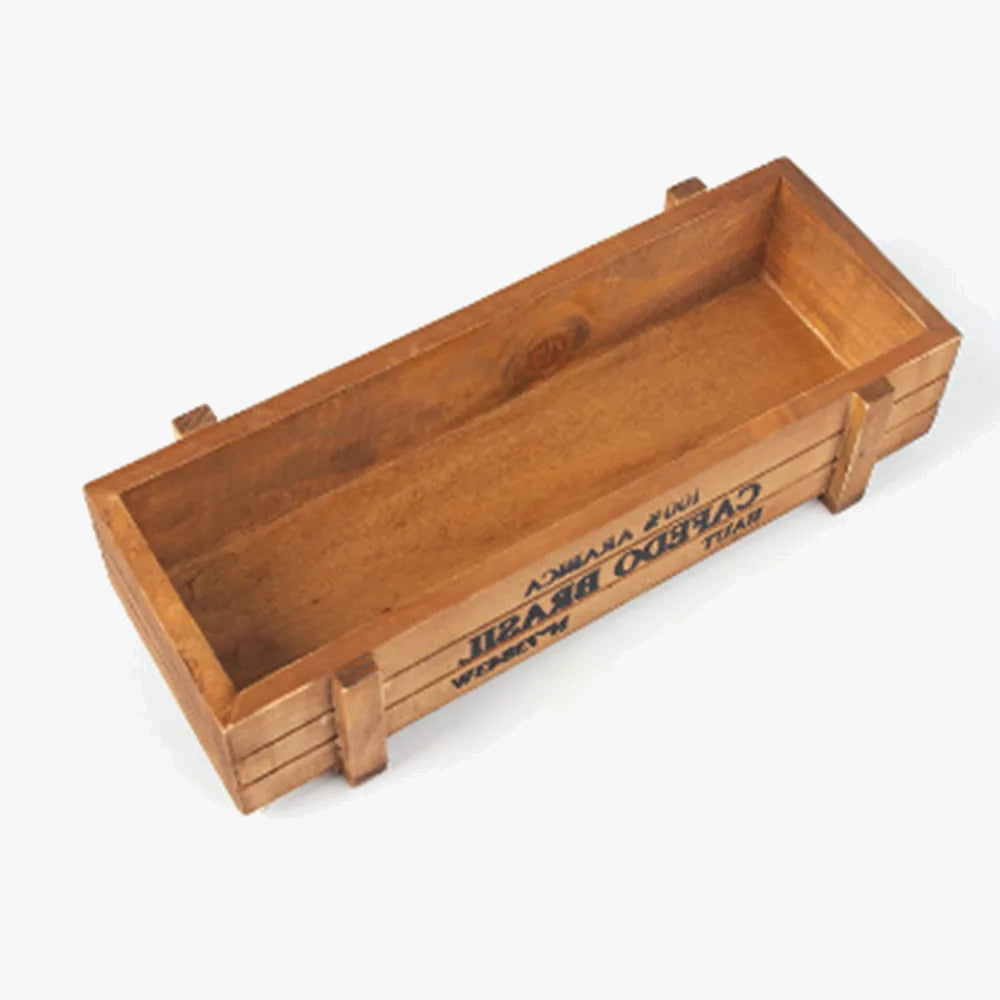 jardinière vintage en bois pour plantes succulentes et fleurs
