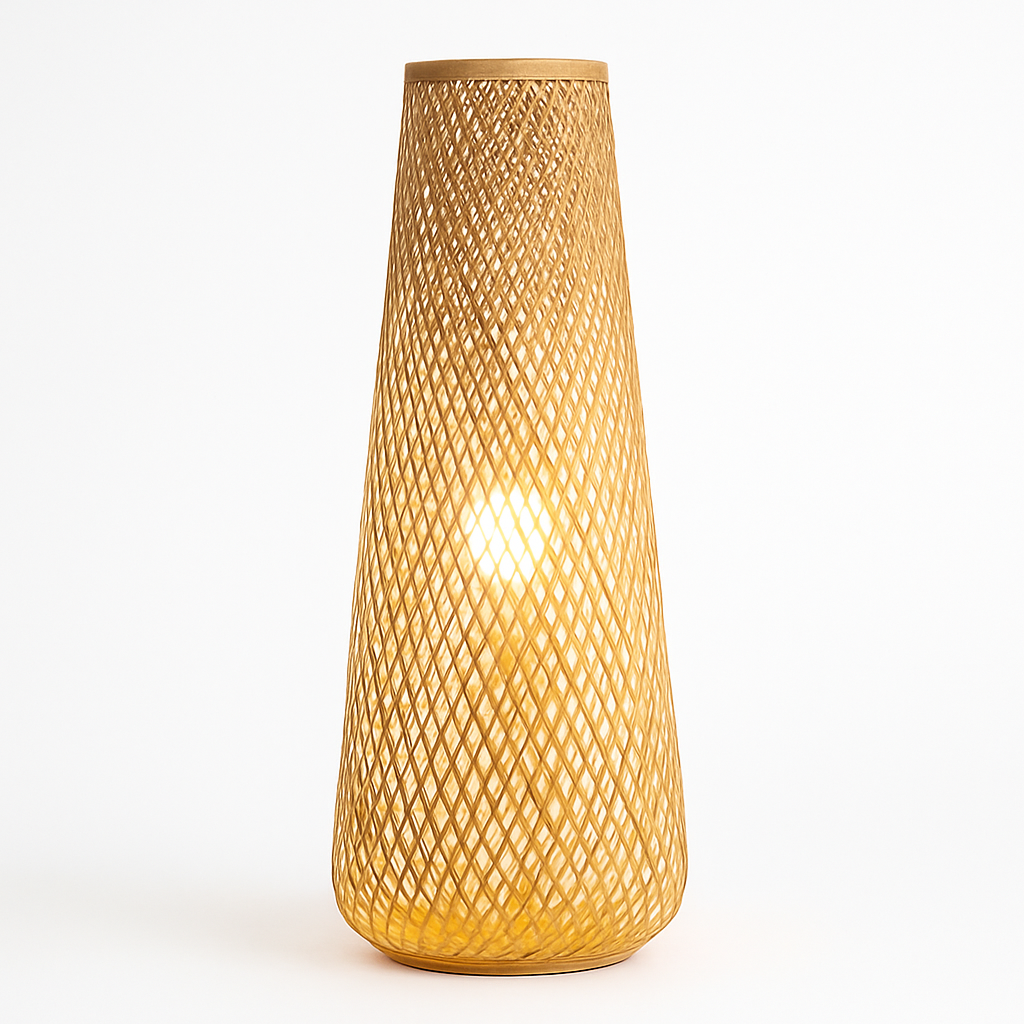 lampadaire japonais zen en bambou pour décoration intérieure - vue 4 sur 9