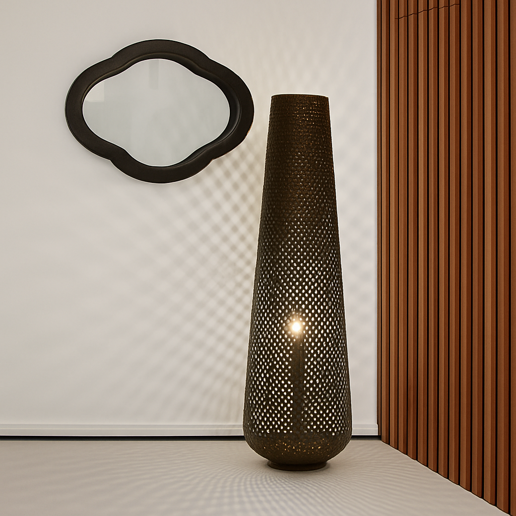 lampadaire japonais zen en bambou pour décoration intérieure - vue 6 sur 9