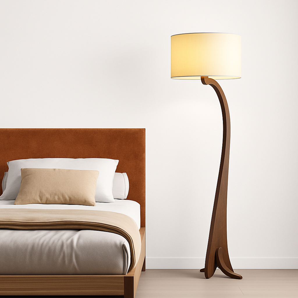 lampadaire led en bois design moderne luminaire décoratif idéal - vue 6 sur 9