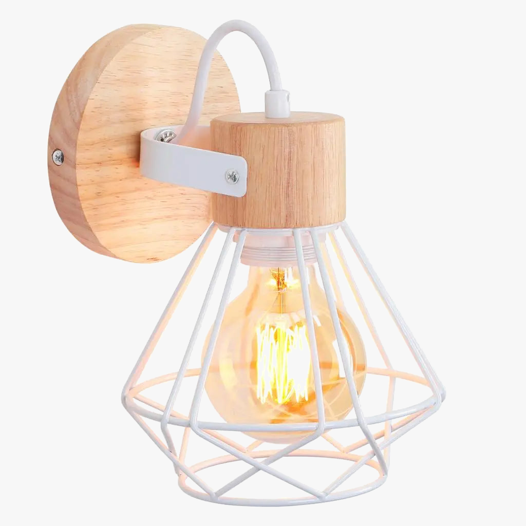 Applique murale Loft Fer Bois Vintage Cage