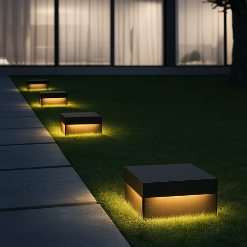 lampadaire moderne en inox pour jardin extérieur éclairage décoratif - vue 4 sur 7