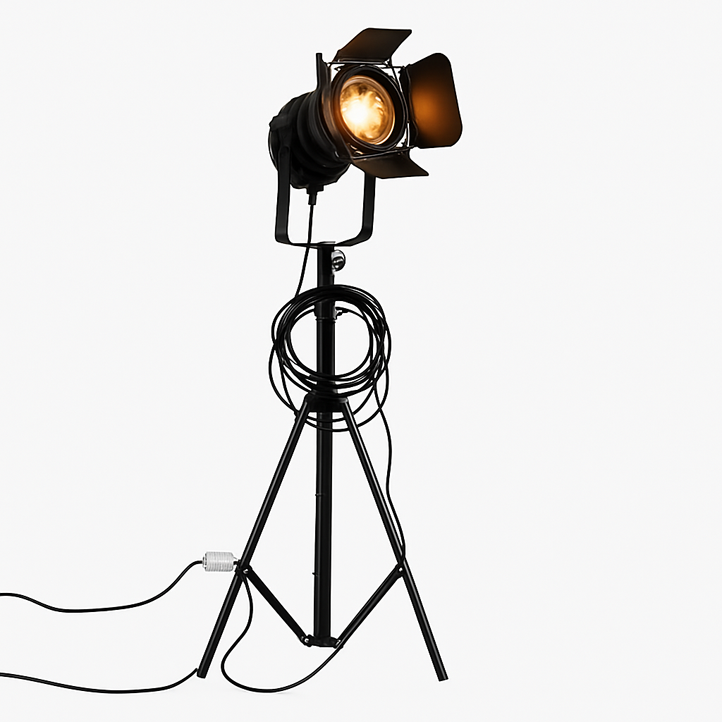 Lampadaire à projecteur Retro Industriel