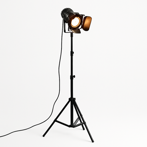 Lampadaire projecteur sur pied ajustable façon cinéma