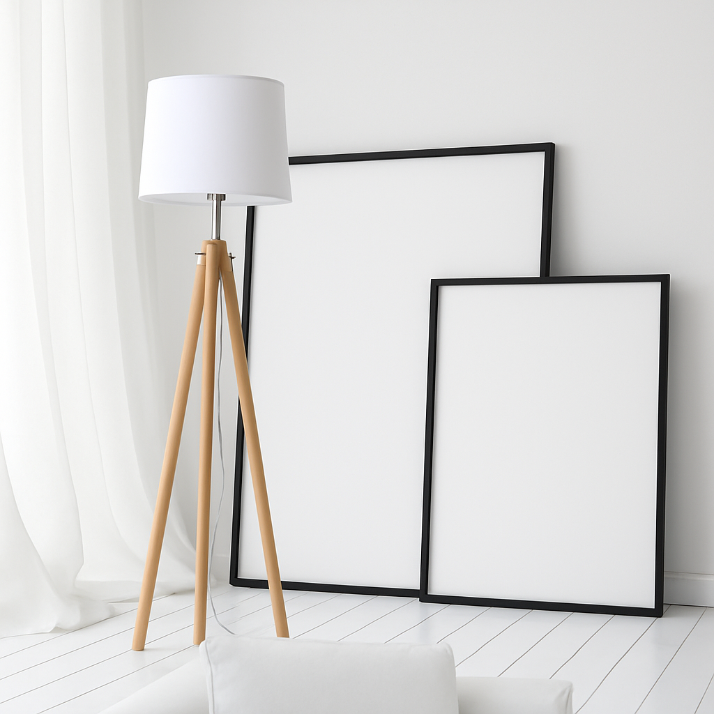 Lampadaire tripode en bois avec abat-jour en tissu Fabric - vue 5 sur 6