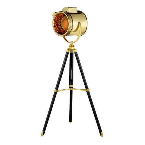 Lampadaire tripode à spot retro chromé Studio