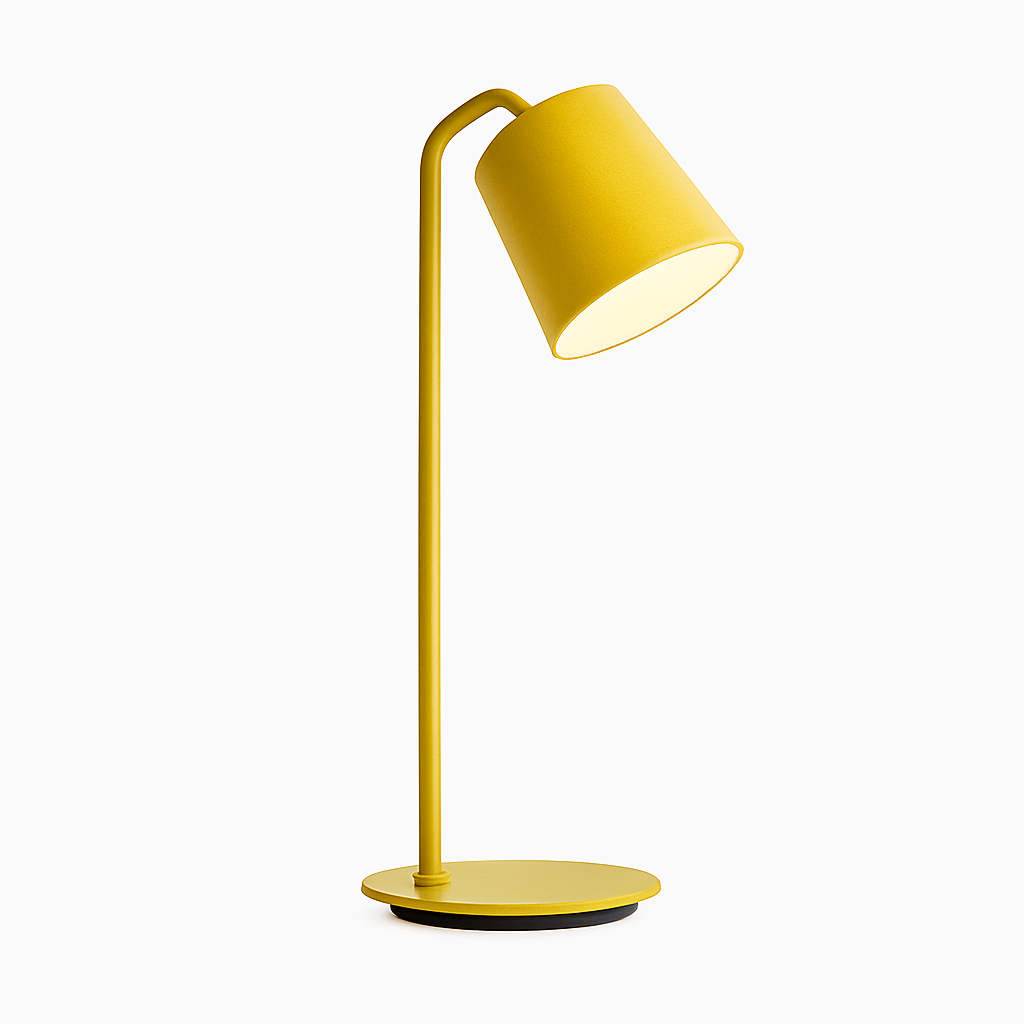 Lampe de bureau et chevet avec base et abat-jour en métal