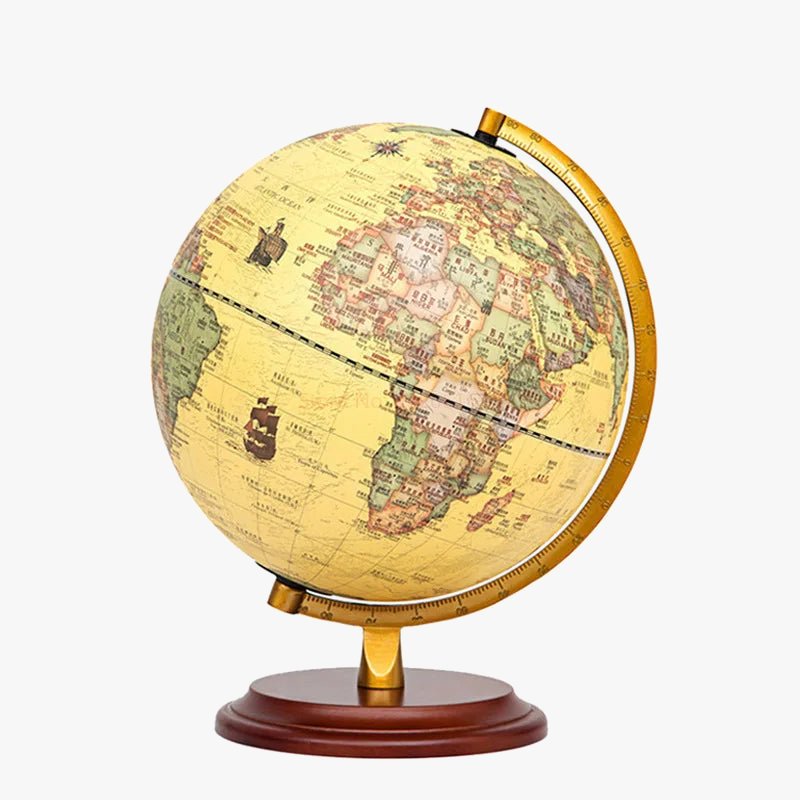lampe de bureau globe terrestre rotatif et carte géographique