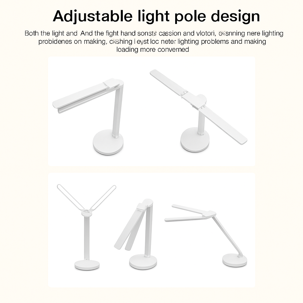 Lampe de bureau LED 3 niveaux réglable tactile veilleuse USB Rechargeable Protection des yeux lampe de Table pliable pour chambre chevet lecture - vue 7 sur 8