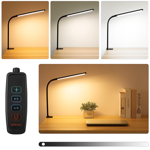 lampe de bureau led à pince 360° 3 modes 10 luminosités simple/double - vue 3 sur 9