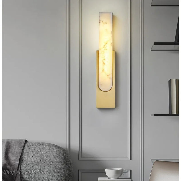 Applique murale design minimaliste LED style marbré