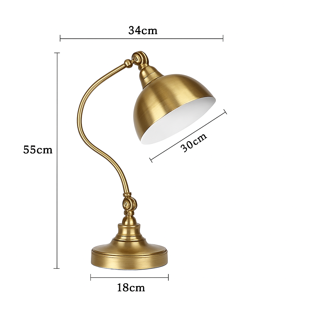 Lampe de chevet ou bureau à LED rustique doré Punk - vue 7 sur 7