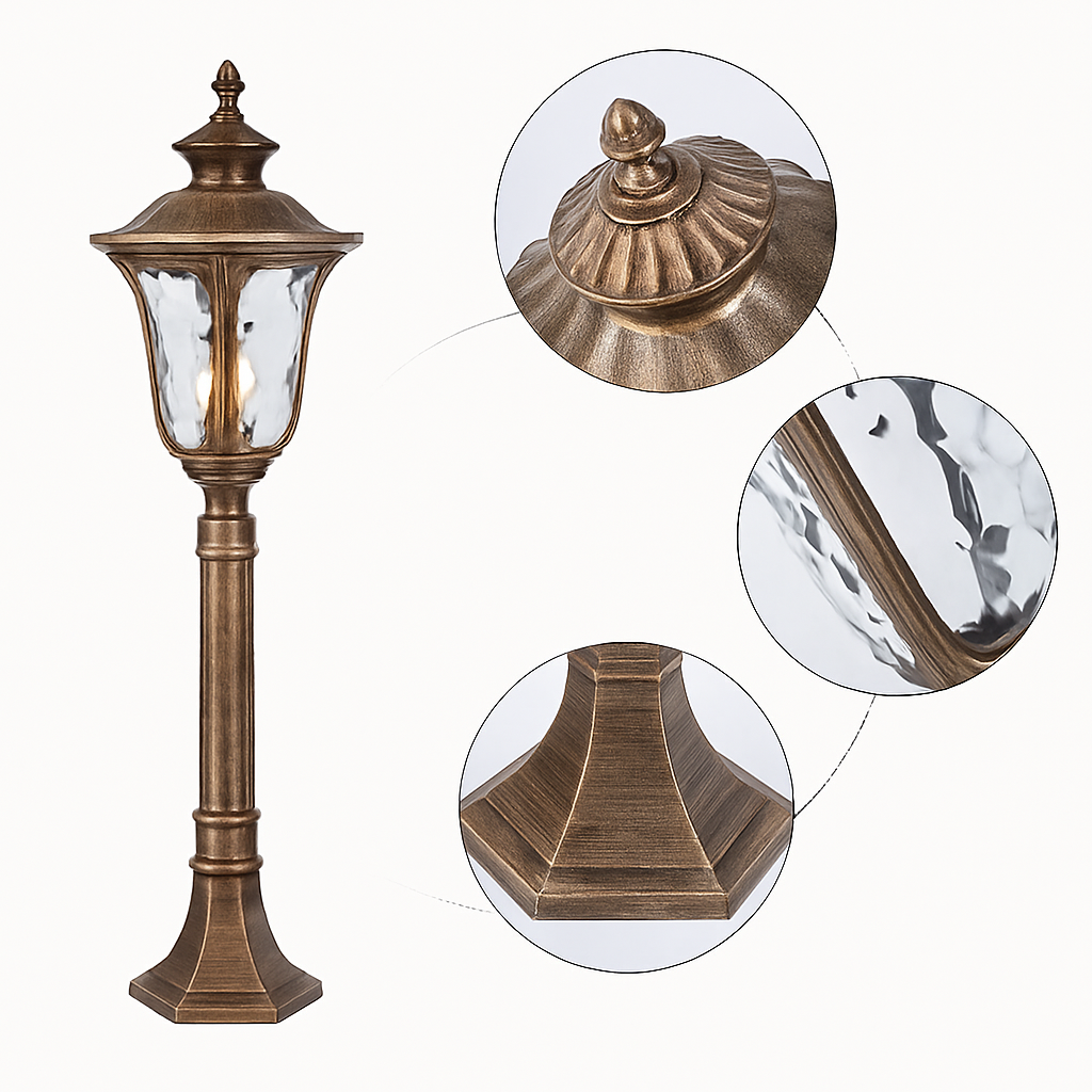 lampe de jardin rétro style européen éclairage extérieur étanche - vue 7 sur 8