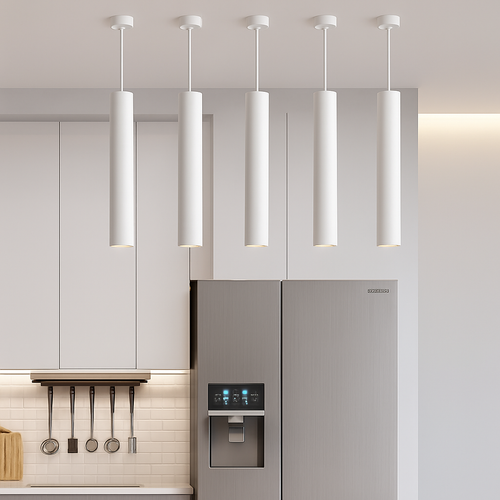 lampe led suspendue design moderne tube long luminaire décoratif