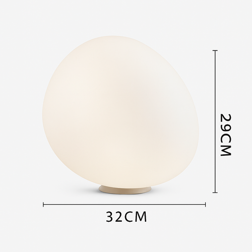 Lampe à poser design LED ambiance galet blanc Decor