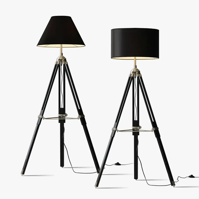 lampe à poser en bois massif style industriel créatif