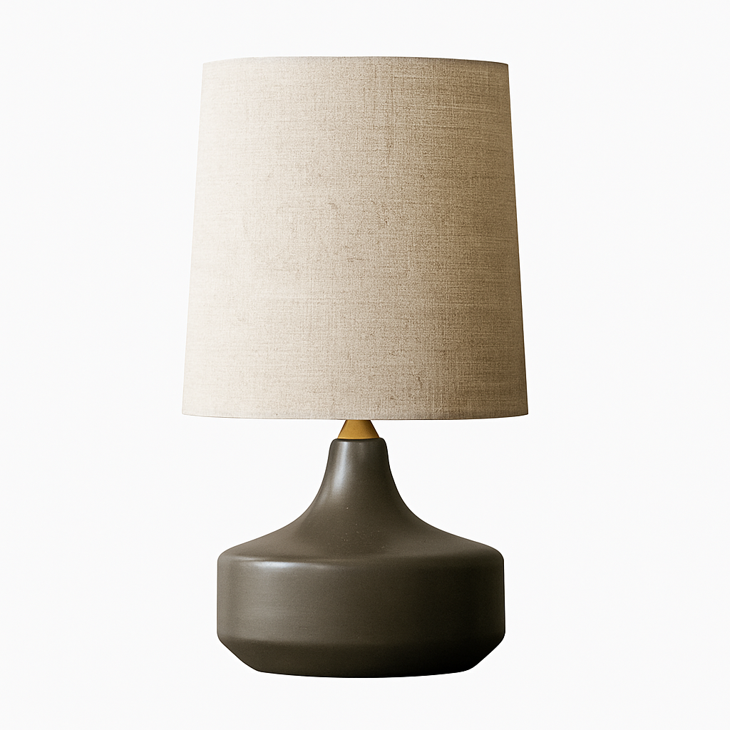 Lampe à poser en céramique design avec abat-jour en tissu Mariage