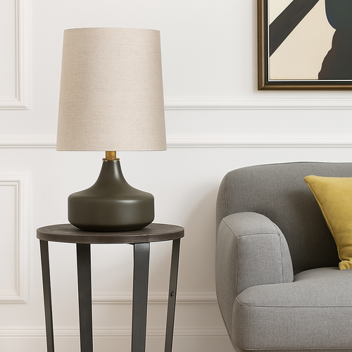 Lampe à poser en céramique design avec abat-jour en tissu Mariage - vue 3 sur 8