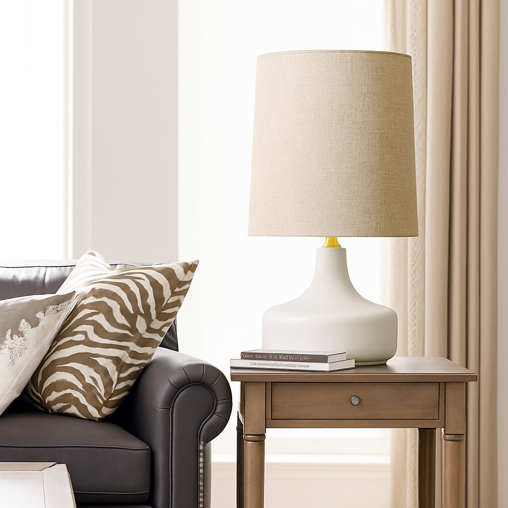Lampe à poser en céramique design avec abat-jour en tissu Mariage - vue 6 sur 8