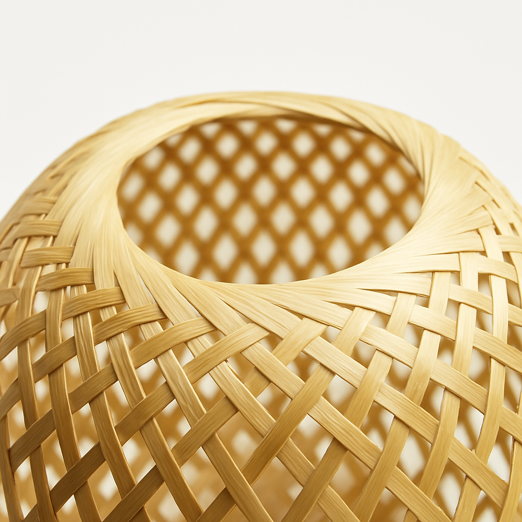 lampe à poser en rotin bambou tricotée à la main décoration intérieure - vue 6 sur 6