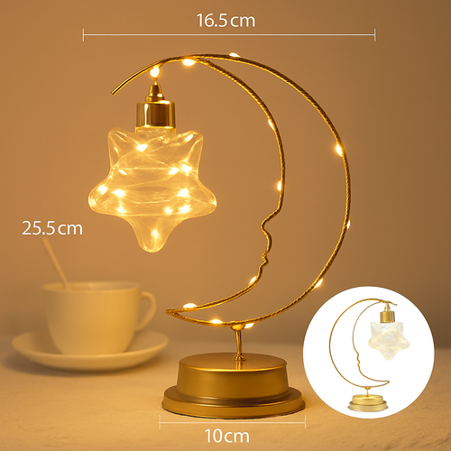 lampe à poser led étoile lune pour veilleuse et bureau - vue 9 sur 9