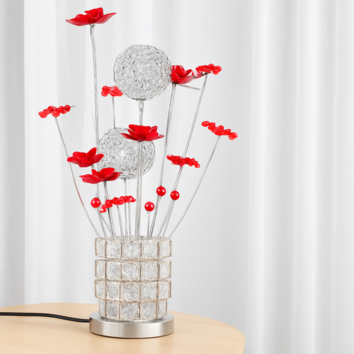lampe à poser moderne en acrylique motifs floraux décoratifs