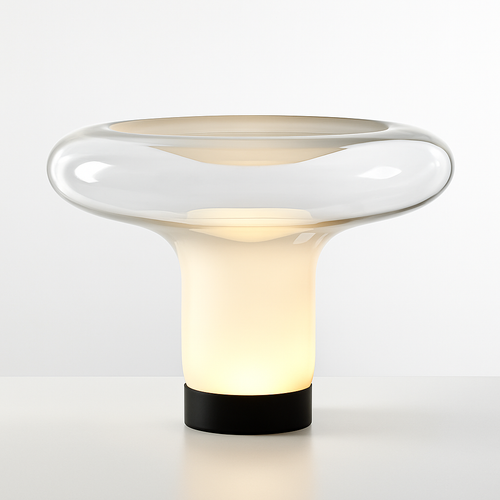 lampe à poser moderne en verre design champignon pour intérieur