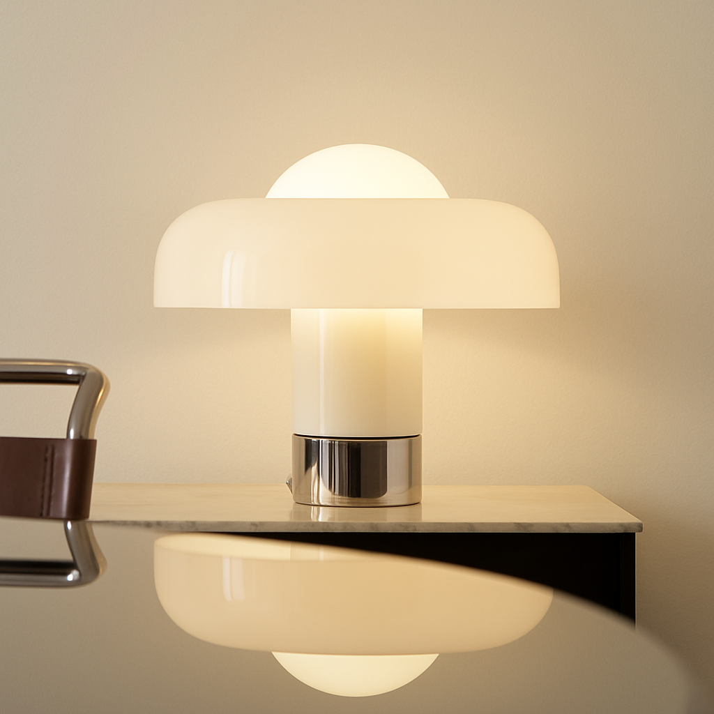 lampe à poser moderne en verre design champignon pour intérieur - vue 4 sur 7