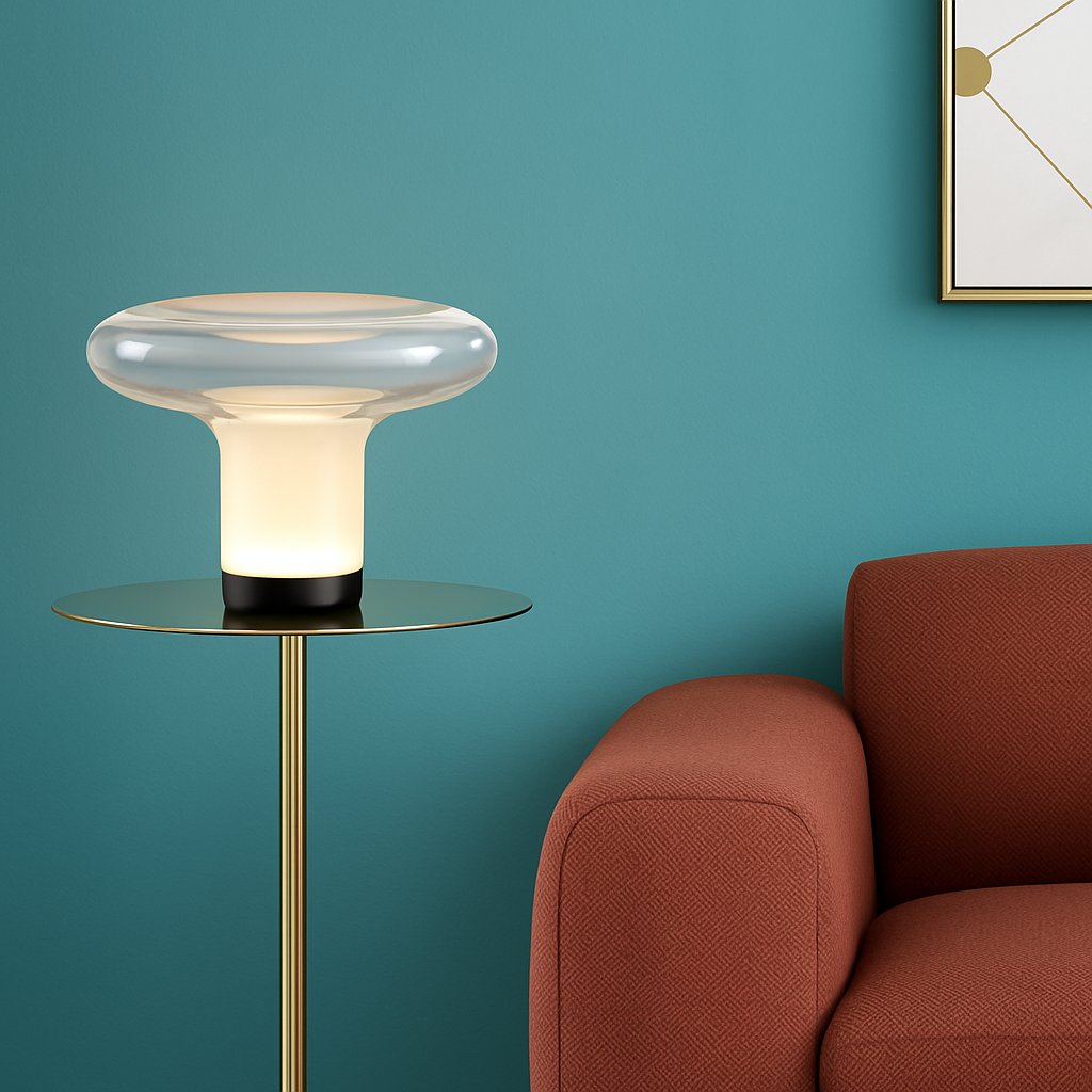 lampe à poser moderne en verre design champignon pour intérieur - vue 4 sur 7