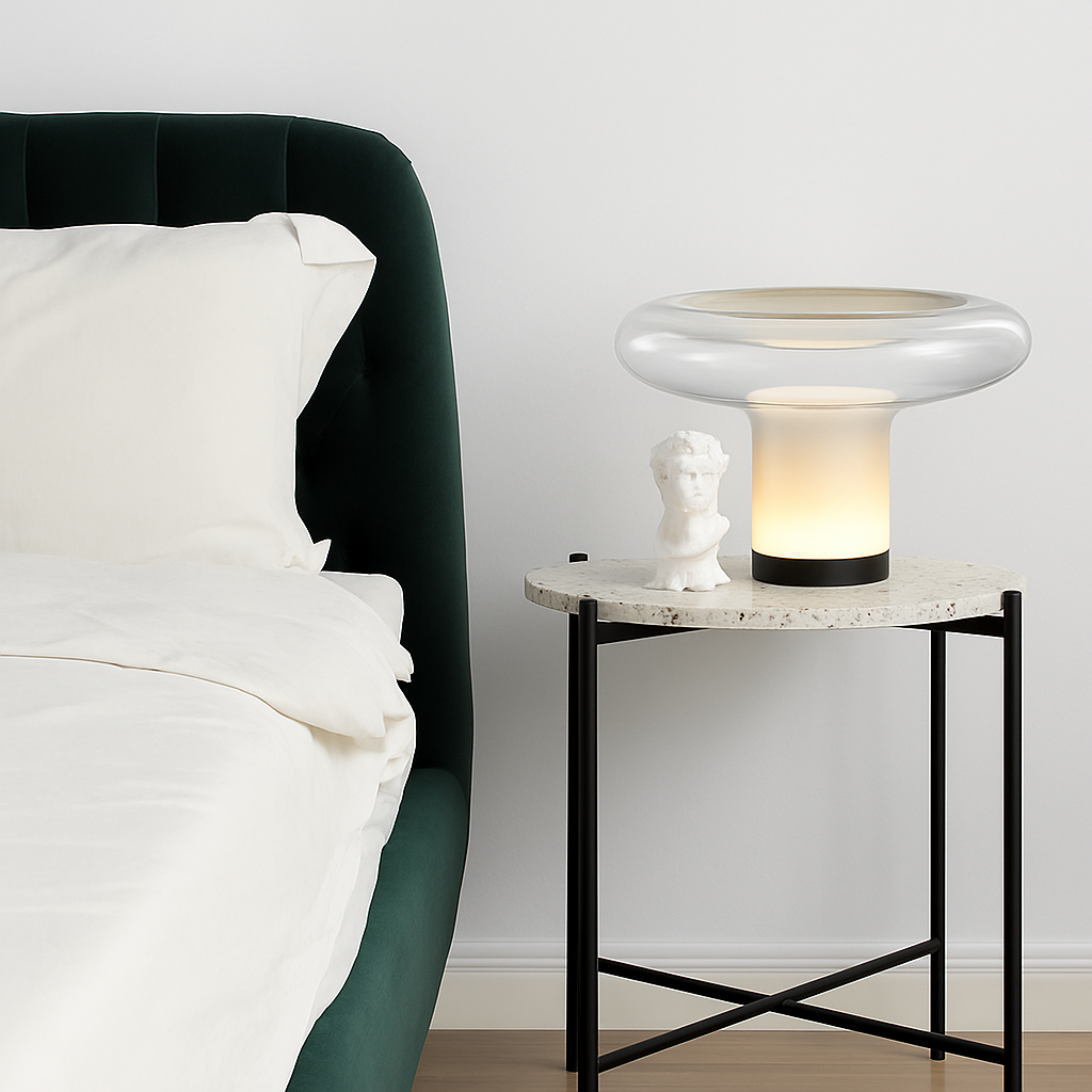 lampe à poser moderne en verre design champignon pour intérieur - vue 5 sur 7