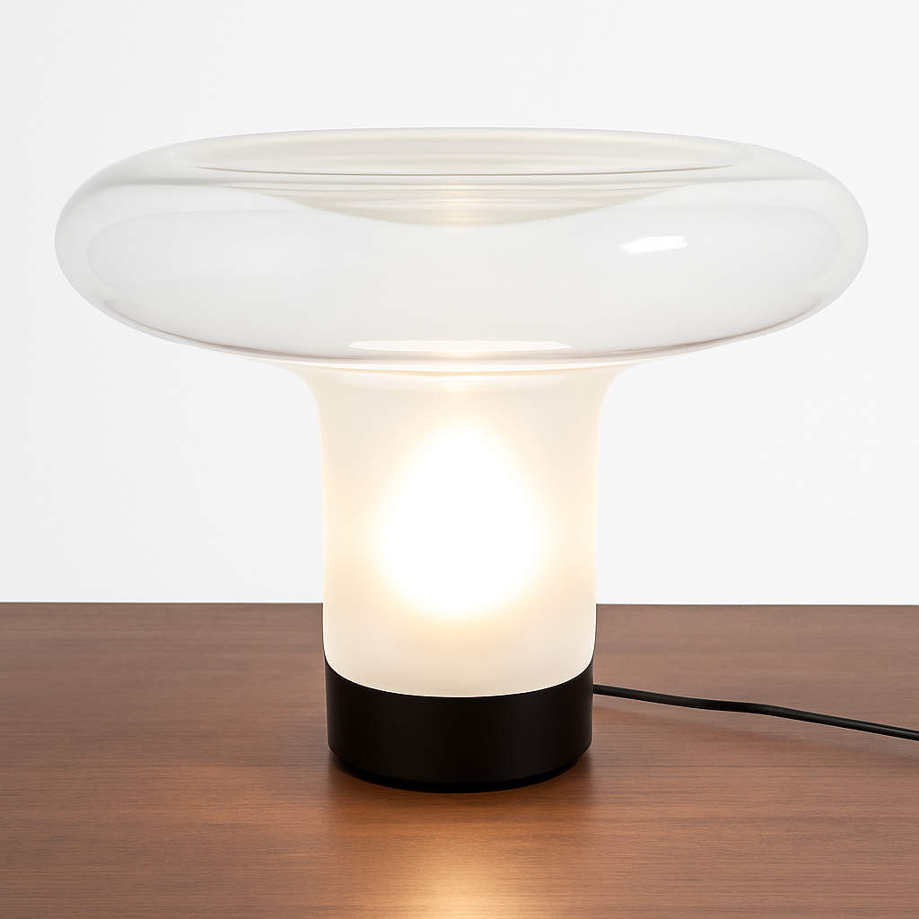 lampe à poser moderne en verre design champignon pour intérieur - vue 6 sur 7