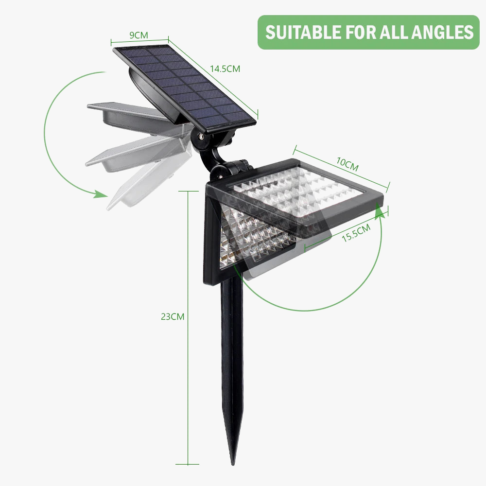 lampe solaire extérieure 50 led t-sunrise éclairage mural décoratif