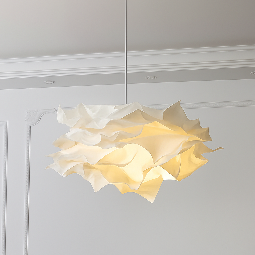 lampe suspendue en papier blanc pour éclairage plafond magasin restaurant - vue 2 sur 7
