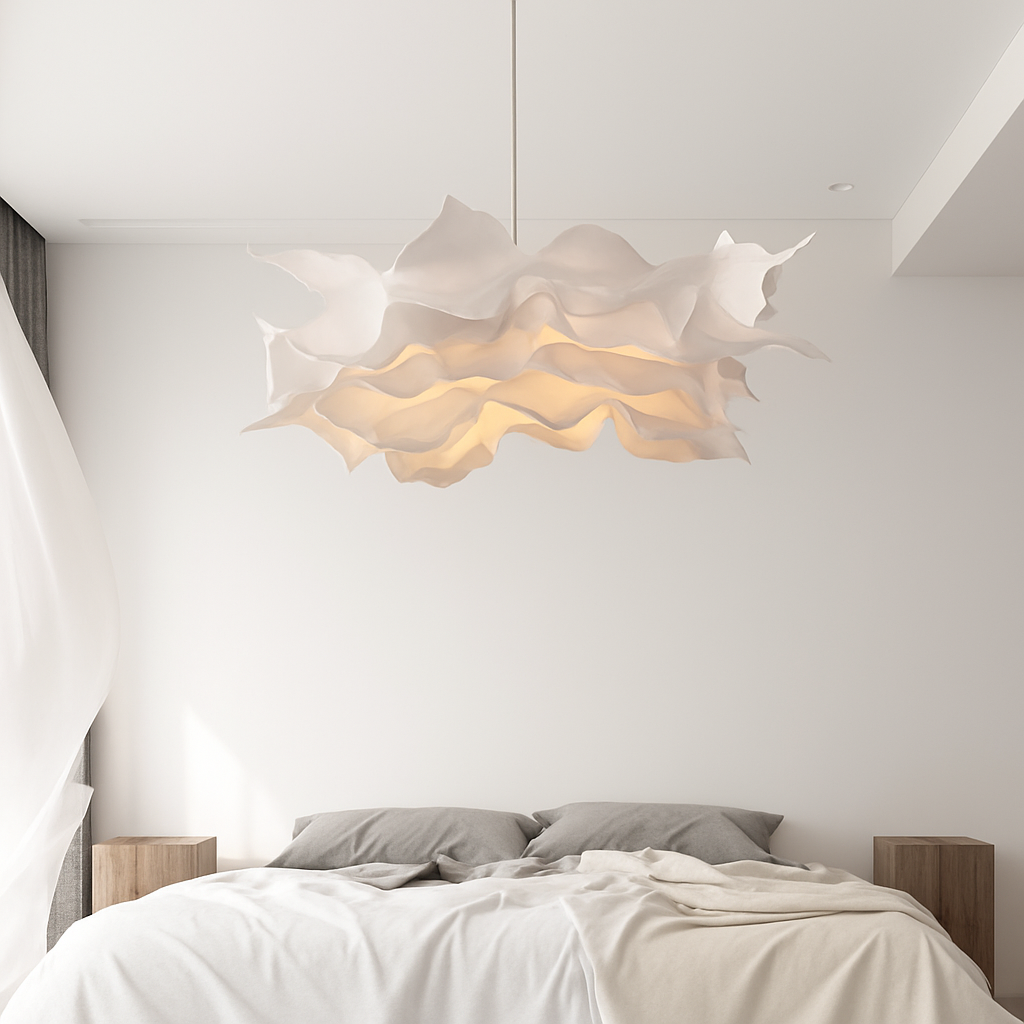 lampe suspendue en papier blanc pour éclairage plafond magasin restaurant - vue 3 sur 7