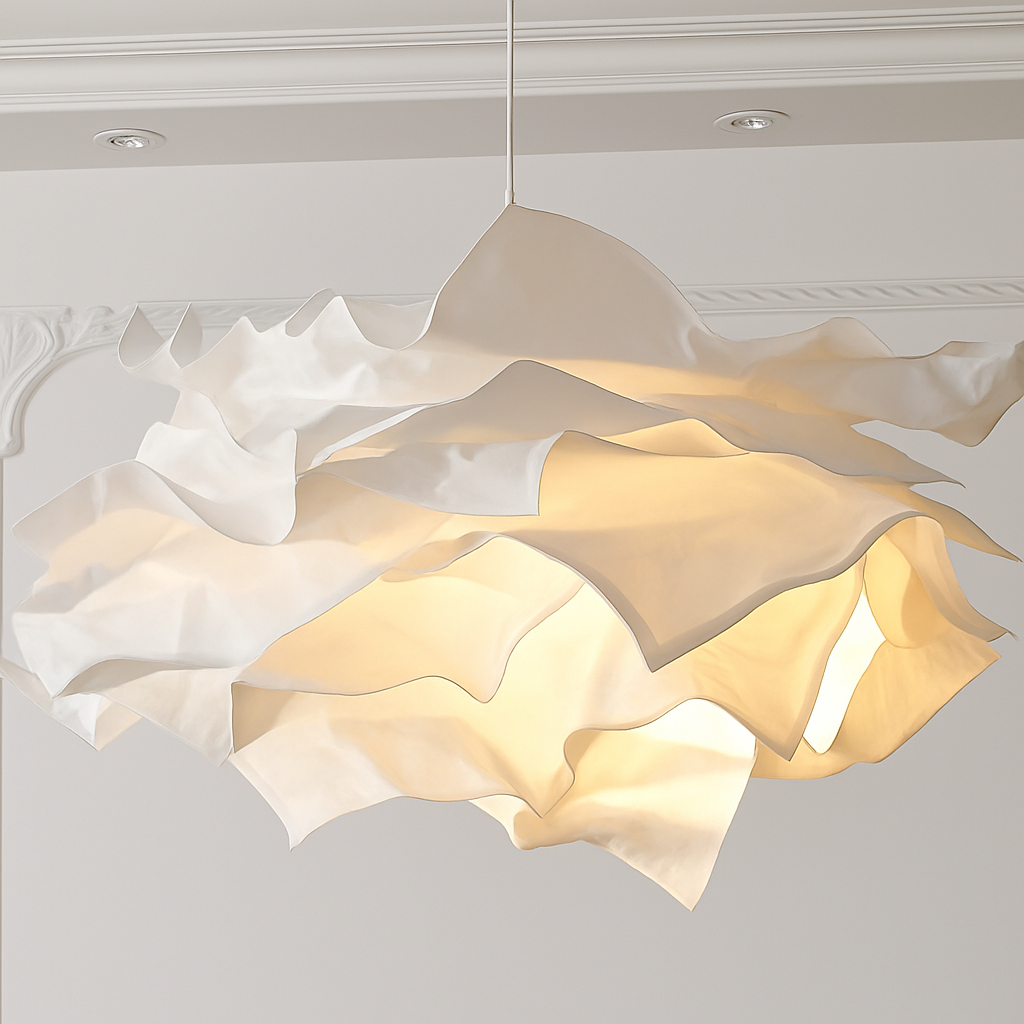 lampe suspendue en papier blanc pour éclairage plafond magasin restaurant - vue 4 sur 7